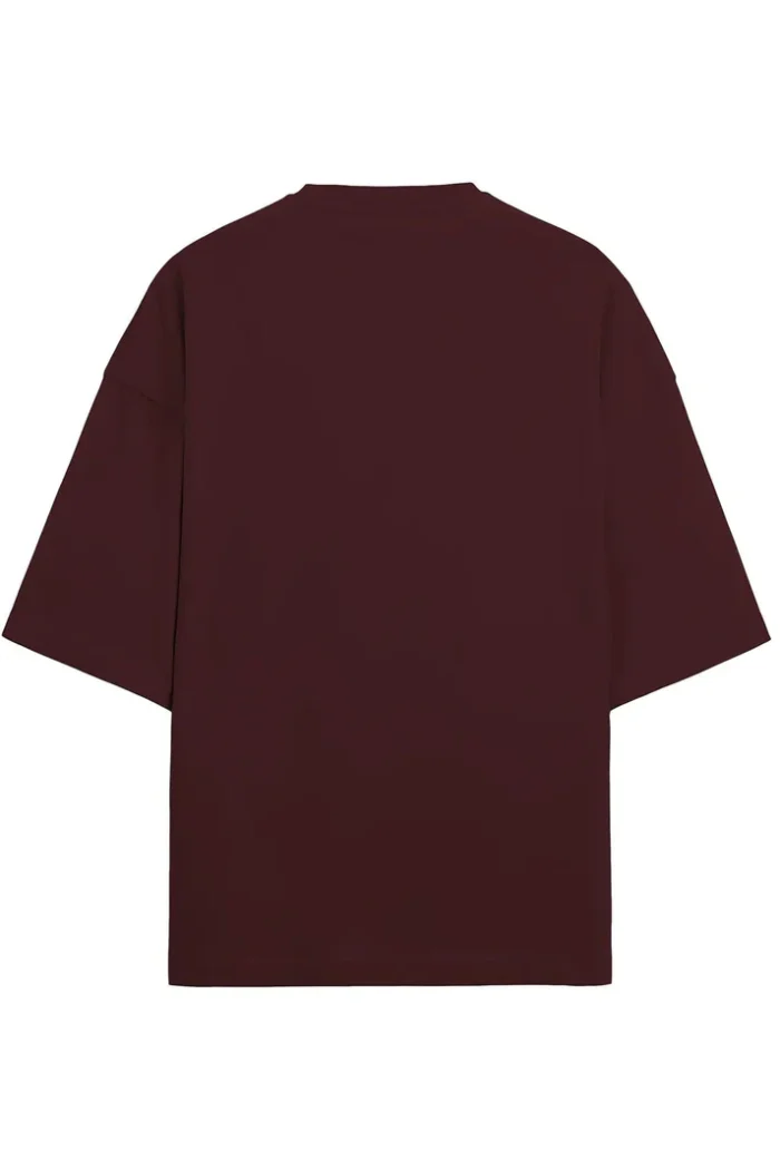 Terry Cotton Maroon Oversized T-Shirt | 280 GSM | Unisex - Image 3