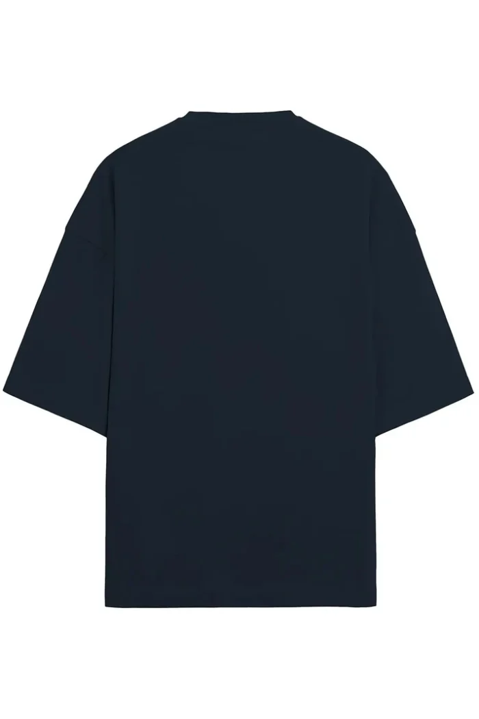 Terry Cotton Navy Blue Oversized T-Shirt | 280 GSM | Unisex - Image 3